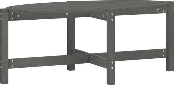 vidaXL vidaXL Stolik kawowy, szary, 118x63x45 cm, lite drewno sosnowe