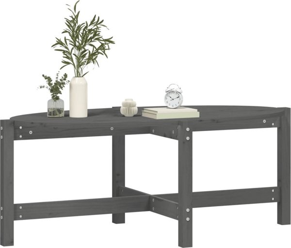 vidaXL vidaXL Stolik kawowy, szary, 118x63x45 cm, lite drewno sosnowe