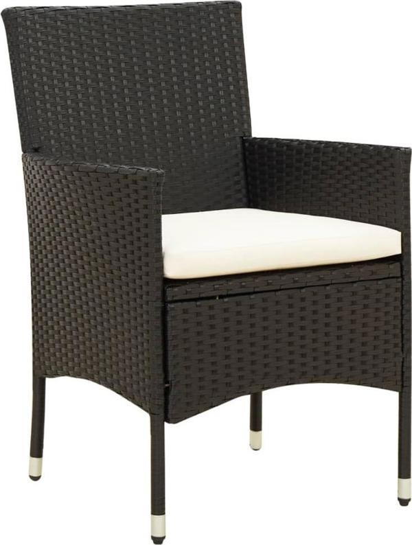 vidaXL vidaXL 7-cz. zestaw mebli ogrodowych z poduszkami, rattan PE, czarny