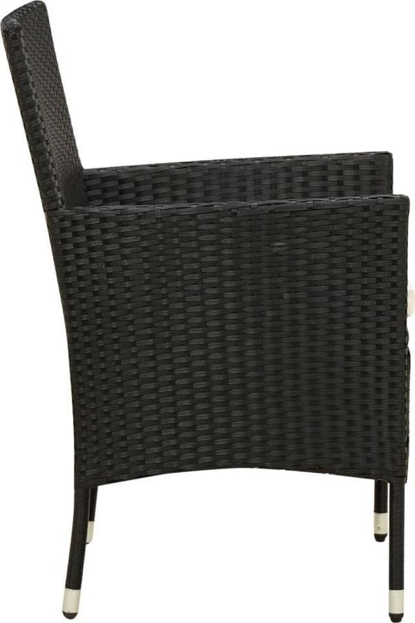 vidaXL vidaXL 7-cz. zestaw mebli ogrodowych z poduszkami, rattan PE, czarny