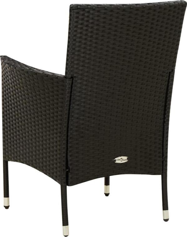 vidaXL vidaXL 7-cz. zestaw mebli ogrodowych z poduszkami, rattan PE, czarny