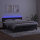 vidaXL Κρεβάτι κοντινεντάλ με στρώμα και LED, μαύρο βελούδο 160x200 εκ.