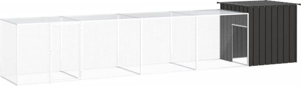 vidaXL Κλουβί για κοτόπουλα, ανθρακί, 500x91x100 cm, ατσάλι