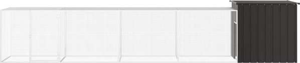 vidaXL Κλουβί για κοτόπουλα, ανθρακί, 500x91x100 cm, ατσάλι