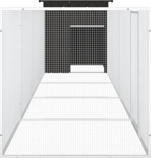 vidaXL Κλουβί για κοτόπουλα, ανθρακί, 500x91x100 cm, ατσάλι