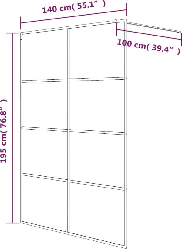 vidaXL Diakosmhtiko parathuro mpanioy, lefko, 140x195 cm, kykloforiko sklhrymeno gyalo ESG