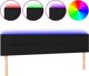 vidaXL Κεφαλάρι για κρεβάτι με LED, μαύρο, 160x5x78/88 cm, ύφασμα