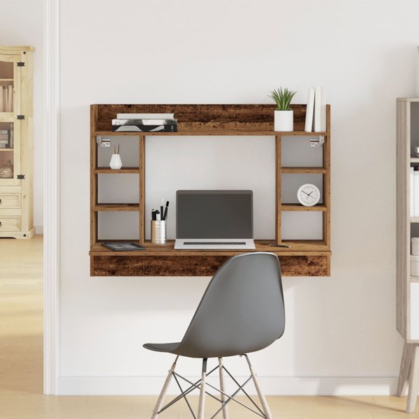 vidaXL Επιτοίχιο Γραφείο από Ξύλο Δρυός 105x48x75 εκ.