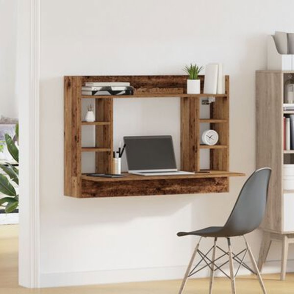 vidaXL Επιτοίχιο Γραφείο από Ξύλο Δρυός 105x48x75 εκ.