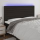 vidaXL Κεφαλάρι κρεβατιού με LED, μαύρο ύφασμα, 160x5x118/128 εκ.