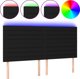 vidaXL Κεφαλάρι κρεβατιού με LED, μαύρο ύφασμα, 160x5x118/128 εκ.