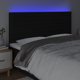 vidaXL Κεφαλάρι κρεβατιού με LED, μαύρο ύφασμα, 160x5x118/128 εκ.
