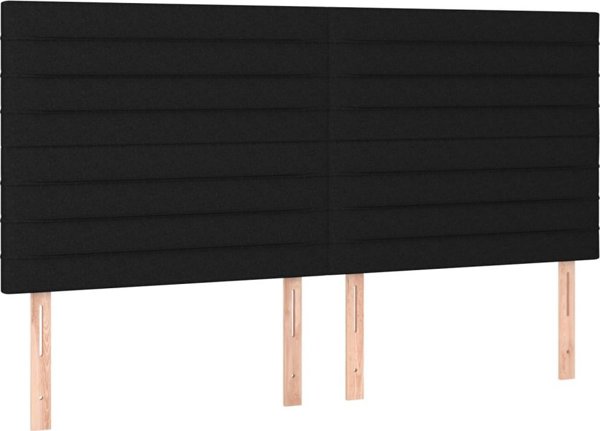vidaXL Κεφαλάρι κρεβατιού με LED, μαύρο ύφασμα, 160x5x118/128 εκ.