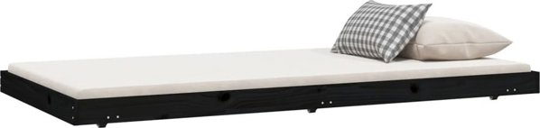 vidaXL Κά frame κρεβατιού, μαύρο, 100x200 cm, απαγορέυση πεύκου