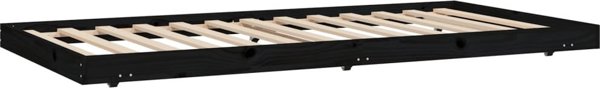 vidaXL Κά frame κρεβατιού, μαύρο, 100x200 cm, απαγορέυση πεύκου