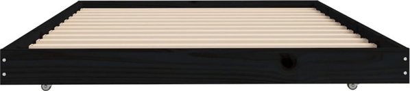 vidaXL Κά frame κρεβατιού, μαύρο, 100x200 cm, απαγορέυση πεύκου