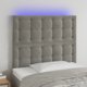 vidaXL Zaglowek do lozka z LED, jasnoszary, 80x5x118/128 cm, aksamit