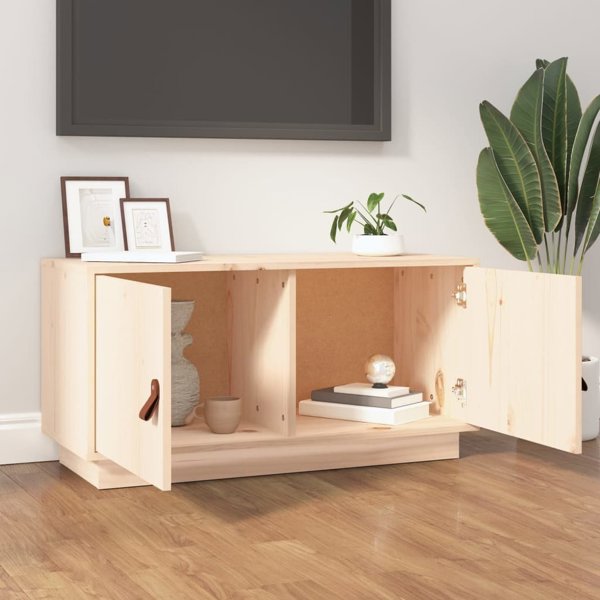 vidaXL Szafka pod TV, 80x34x40 cm, lite drewno sosnowe