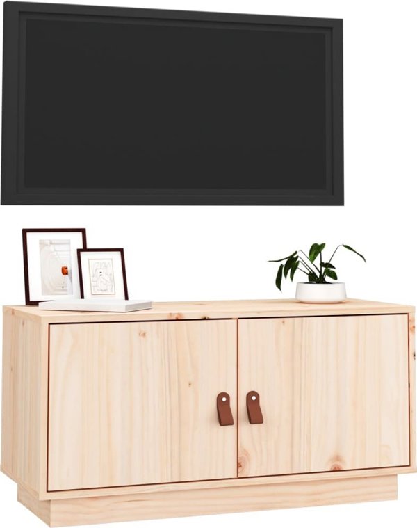 vidaXL Szafka pod TV, 80x34x40 cm, lite drewno sosnowe