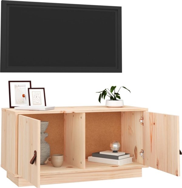 vidaXL Szafka pod TV, 80x34x40 cm, lite drewno sosnowe