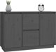 vidaXL Komoda, szara, 111x34x75 cm, lite drewno sosnowe