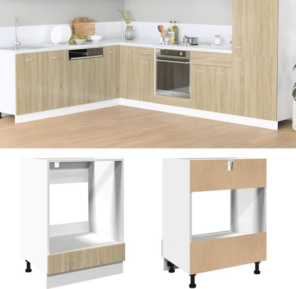 vidaXL Ντουλάπι Φούρνου Sonoma Δρυς 60x46x81,5 εκ. Πλακίδιο Ξύλου