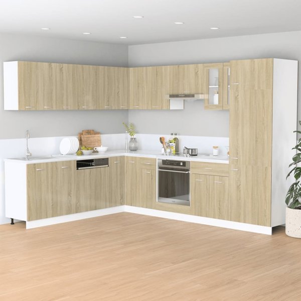 vidaXL Ντουλάπι Φούρνου Sonoma Δρυς 60x46x81,5 εκ. Πλακίδιο Ξύλου