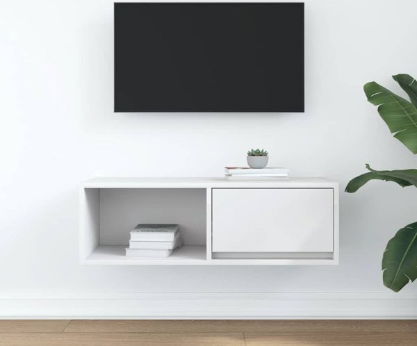 vidaXL Έπιπλο Τηλεόρασης, Λευκό, από Συγκολλητό Ξύλο, 80x31x25,5 εκ.