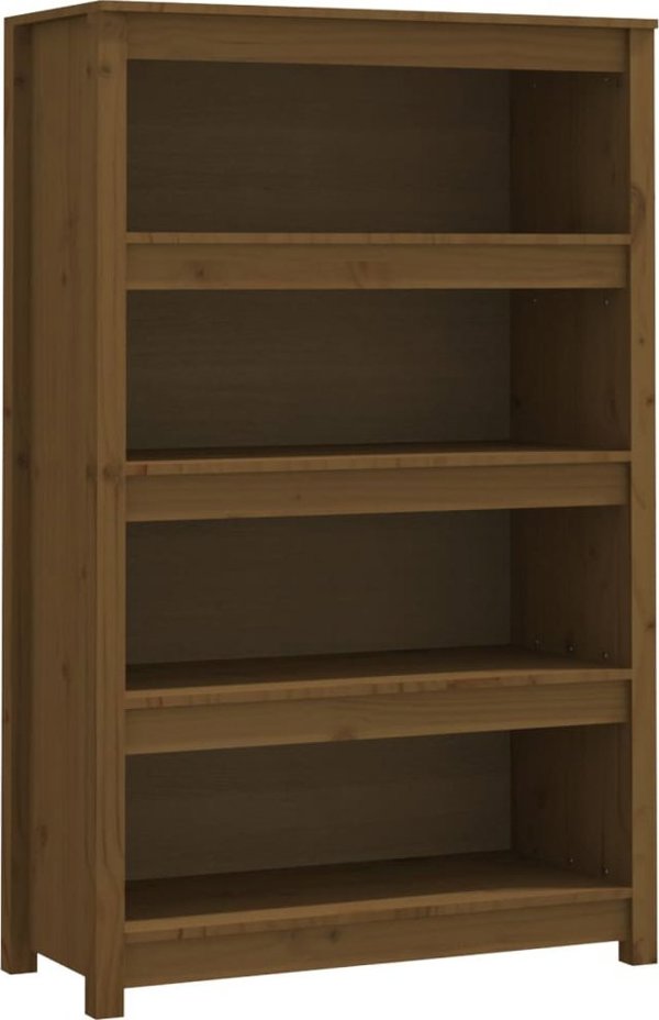 Βιβλιοθήκη vidaXL, μελί καφέ, 80x35x126 cm, ξύλο πεύκου