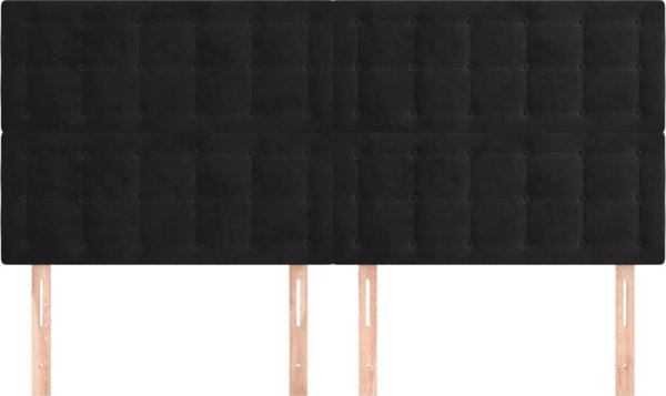 vidaXL Zaglowki do lozka 4 τεμ μαυρο 80x5x78/88 cm aksamit