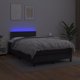 vidaXL Κρεβάτι κοντινεντάλ με στρώμα και LED, μαύρο οικολογικό δέρμα, 120x200 εκ.