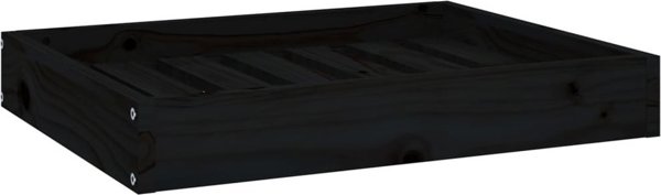 vidaXL vidaXL Legowisko dla psa, czarne, 61,5x49x9 cm, lite drewno sosnowe