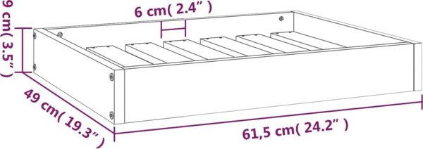 vidaXL vidaXL Legowisko dla psa, czarne, 61,5x49x9 cm, lite drewno sosnowe
