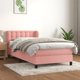 vidaXL Κρεβάτι κοντινεντάλ με στρώμα, ροζ βελούδινο, 80x200 εκ.