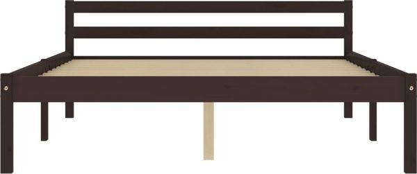 vidaXL Rama κρεβατιού, σκούρο καφέ, μασίφ πεύκο, 120 x 200 εκ