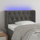 vidaXL Κεφαλάρι κρεβατιού με LED, σκούρο γκρι, 83x16x78/88 εκ., βελούδο