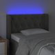 vidaXL Κεφαλάρι κρεβατιού με LED, σκούρο γκρι, 83x16x78/88 εκ., βελούδο
