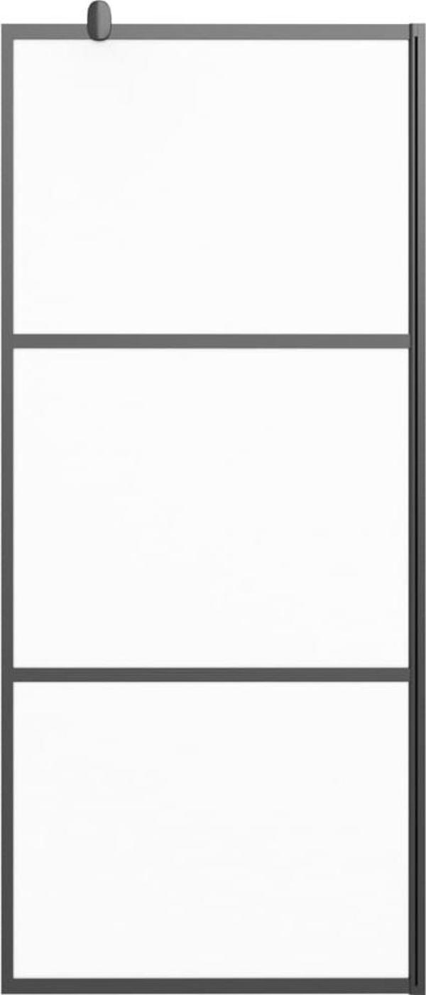 vidaXL Διαχωριστικό ντους, 90x195 cm, ματ ESG γυαλί, μαύρο