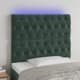 vidaXL Zaglowek do lozka z LED, ciemnozielony, 100x7x118/128 cm