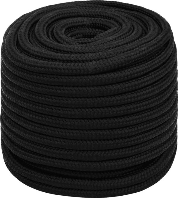 vidaXL vidaXL Linka robocza, czarna, 16 mm, 100 m, poliester