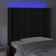 vidaXL Κεφαλάρι κρεβατιού με LED, μαύρο, 83x16x118/128 cm, τεχνητό δέρμα