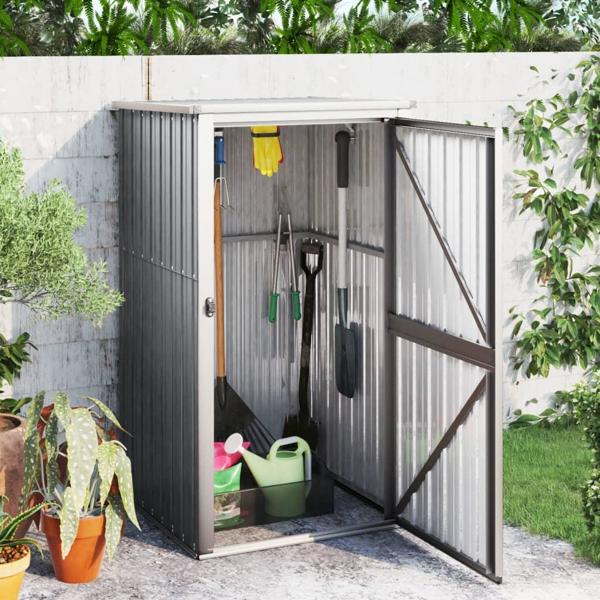 vidaXL vidaXL Szopa ogrodowa, szara, 88x89x161 cm, stal galwanizowana