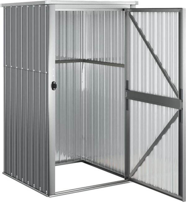 vidaXL vidaXL Szopa ogrodowa, szara, 88x89x161 cm, stal galwanizowana