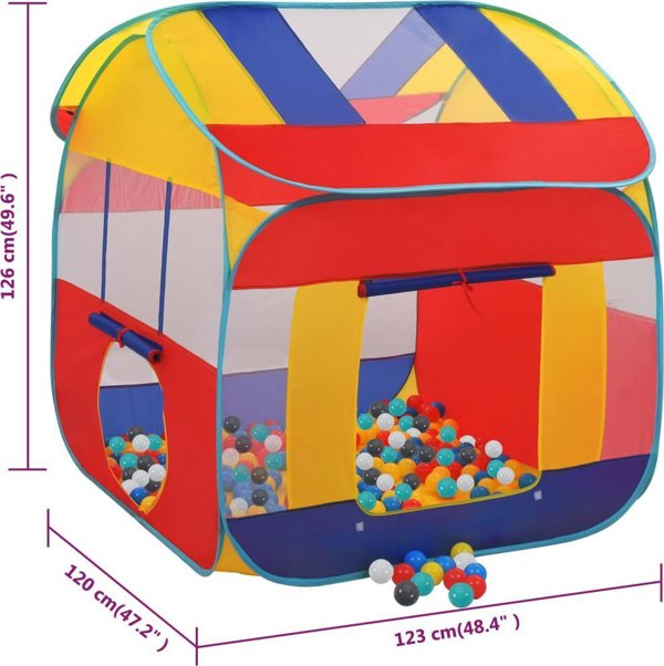 vidaXL Namiot do zabawy z 550 pilczkami, 123x120x126 cm