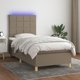 vidaXL Κρεβάτι Continental με στρώμα, taupe, 90x200 cm, ύφασμα