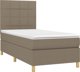 vidaXL Κρεβάτι Continental με στρώμα, taupe, 90x200 cm, ύφασμα
