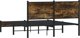 vidaXL Μεταλλική κορνίζα κρεβατιού χωρίς στρώμα, καπνιστή δρύς, 150x200 εκ