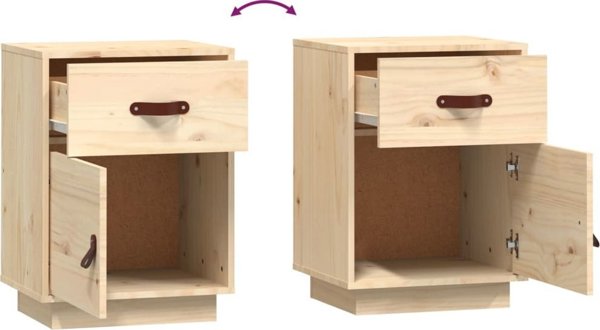 vidaXL vidaXL Szafka nocna, 40x34x55 cm, lite drewno sosnowe