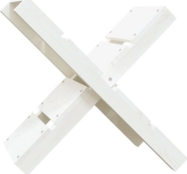 vidaXL Σταντ για ξύλα, λευκό, 47x39,5x48 εκ, πεύκο