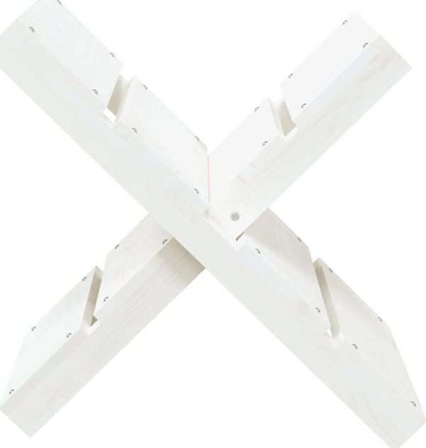 vidaXL Σταντ για ξύλα, λευκό, 47x39,5x48 εκ, πεύκο